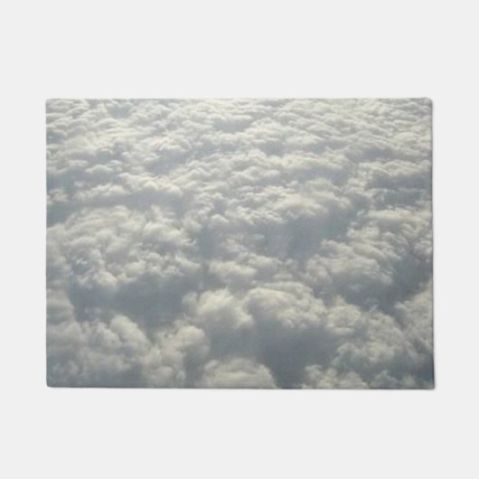 白いフワフワの雲 ドアマット (正面)