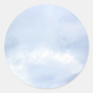 白いフワフワの雲 ラウンドシール