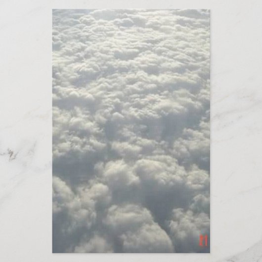 白いフワフワの雲 便箋 (正面)