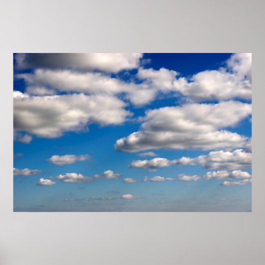 白いフワフワ色の雲 ポスター (正面)