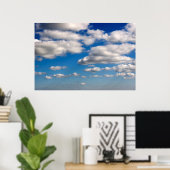 白いフワフワ色の雲 ポスター (ホームオフィス)