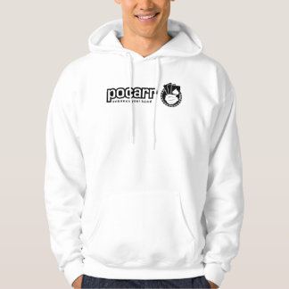 白いフード付きスウェットシャツ パーカ