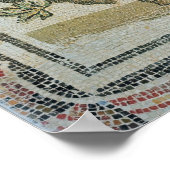 白いブドウの束、ローマンモザイク ポスター (角)