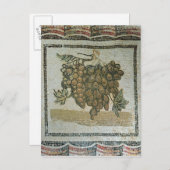 白いブドウの束、ローマンモザイク ポストカード (正面/裏面)