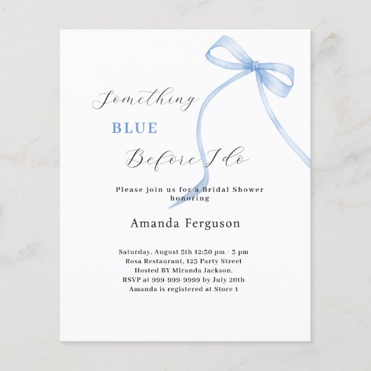 白いブライダルシャワーを弓を引く前に何か青 (正面)