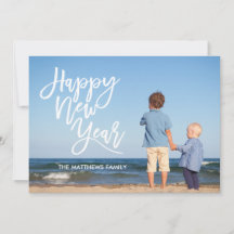 白いブラシのスクリプトHappy New Year写真