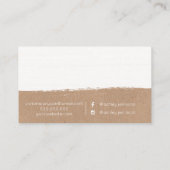 白いブラシストローククラフトの毛の化粧のタイポグラフィ 名刺 (裏面)