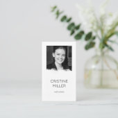 白いブラシストローク写真の名刺 名刺 (スタンド正面)