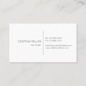 白いブラシストローク写真の名刺 名刺 (裏面)