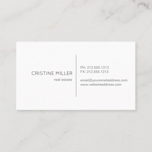 白いブラシストローク写真の名刺 名刺 (裏面)