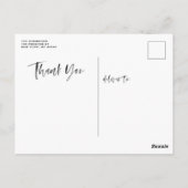 白いブラシレタリングオーバーレイ 結婚式のお礼 ポストカード (裏面)