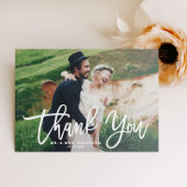 白いブラシ書道スクリプトありがとうありがとう写真 サンキューカード