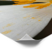 白いブラッドドロートの花をクローズアップ ポスター (角)