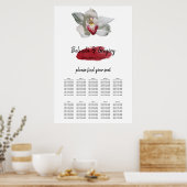 白いブルゴーニュの結婚蘭の座席表 ポスター (キッチン)