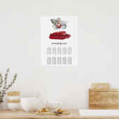 白いブルゴーニュの結婚蘭の座席表 ポスター (キッチン)