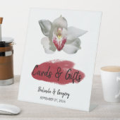 白いブルゴーニュの蘭の結婚式のカード&ギフト 台座サイン (インサイチュ)
