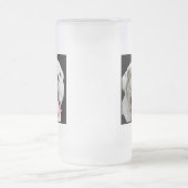 白いブルドッグのマグ フロストグラスビールジョッキ (中央)