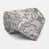 白いブロケードのダマスク織 ネクタイ (ロール)