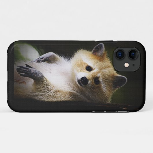 白いブロンドのアライグマ野生動物かわいい動物 Case-Mate iPhoneケース (裏面(横))
