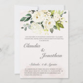 白いブーケのスペインの結婚式の招待 招待状 (正面)