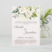 白いブーケのスペインの結婚式の招待 招待状 (スタンド正面)