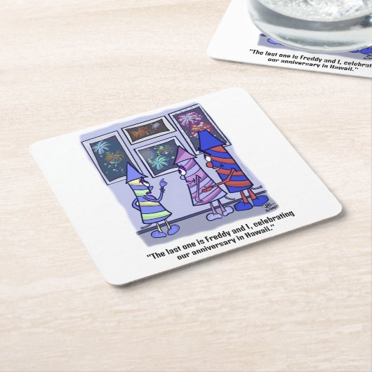 白いプラスチッ祝クコースター スクエアペーパーコースター (アングル)