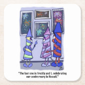 白いプラスチッ祝クコースター スクエアペーパーコースター (正面)