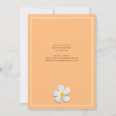 白いプルメリアの花と金色の夕日，カップル 招待状 (裏面)
