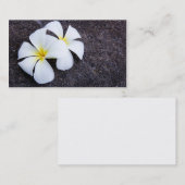 白いプルメリアの花のFrangipaniの花の溶岩の石 名刺 (正面/裏面)