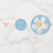 白いプルメリアの花オンライトワンドロウスブルー コンフェッティ (裏面)