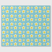 白いプルメリアの花柄 ラッピングペーパー (フラット)