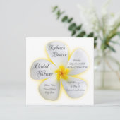白いプルメリアの花，黄色，ブライダルシャワー, 招待状 (スタンド正面)