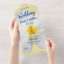 白いプルメリアオン黄色、トロピカル、フローラ