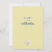 白いプルメリアオン黄色、フローラ、ブライダルシャワー 招待状 (裏面)