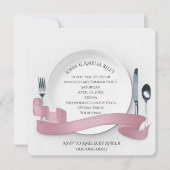 白いプレート皿（結婚記念日パーティー用） 招待状 (正面)