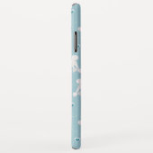 白いプードルと弓のパターン青 Case-Mate iPhoneケース (裏面/右)