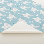 白いプードルと弓のパターン シェルパブランケット (3/4)