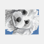 白いプードルのギフト フリースブランケット (正面(横))