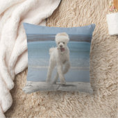 白いプードルの枕 クッション (ブランケット)