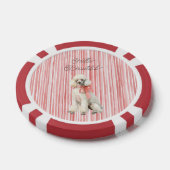 白いプードルの犬、こんにちは美しい ポーカーチップ (シングル)