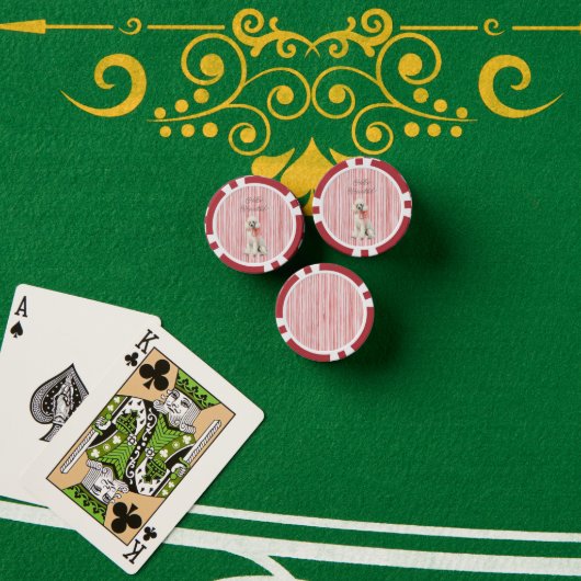 白いプードルの犬、こんにちは美しい ポーカーチップ (ポーカーテーブル (スタック))