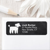 白いプードルグラフィック差出人住所ラベル ラベル (インサイチュ)