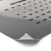 白いプードルドッグファンシーヘアカット写真2024カレンダー ポスター (角)