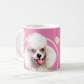 白いプードル子犬あなたが作るすべてのスナック コーヒーマグカップ (正面左)