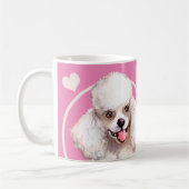 白いプードル子犬あなたが作るすべてのスナック コーヒーマグカップ (左)