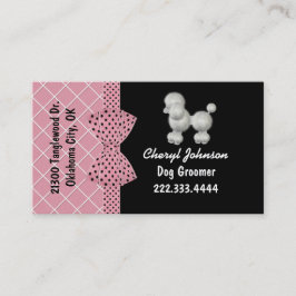 白いプードル犬のトリマーの名刺 名刺