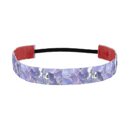 白いヘッドバンドの青い縁どアジサイア アスレチックヘッドバンド
