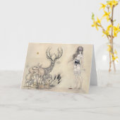 白いヘビ-挨拶状 カード (黄色い花)