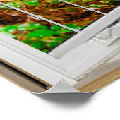 白いベイウィンドウ幻想の森のパス ポスター (角)