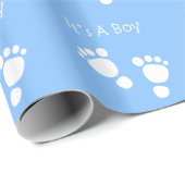 白いベビーの足-それは男の子のギフトです ラッピングペーパー (ロールコーナー)